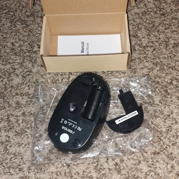 Seenda Wireless Mouse, 2.4 GHz Mouse with USB Receiver - Black Color